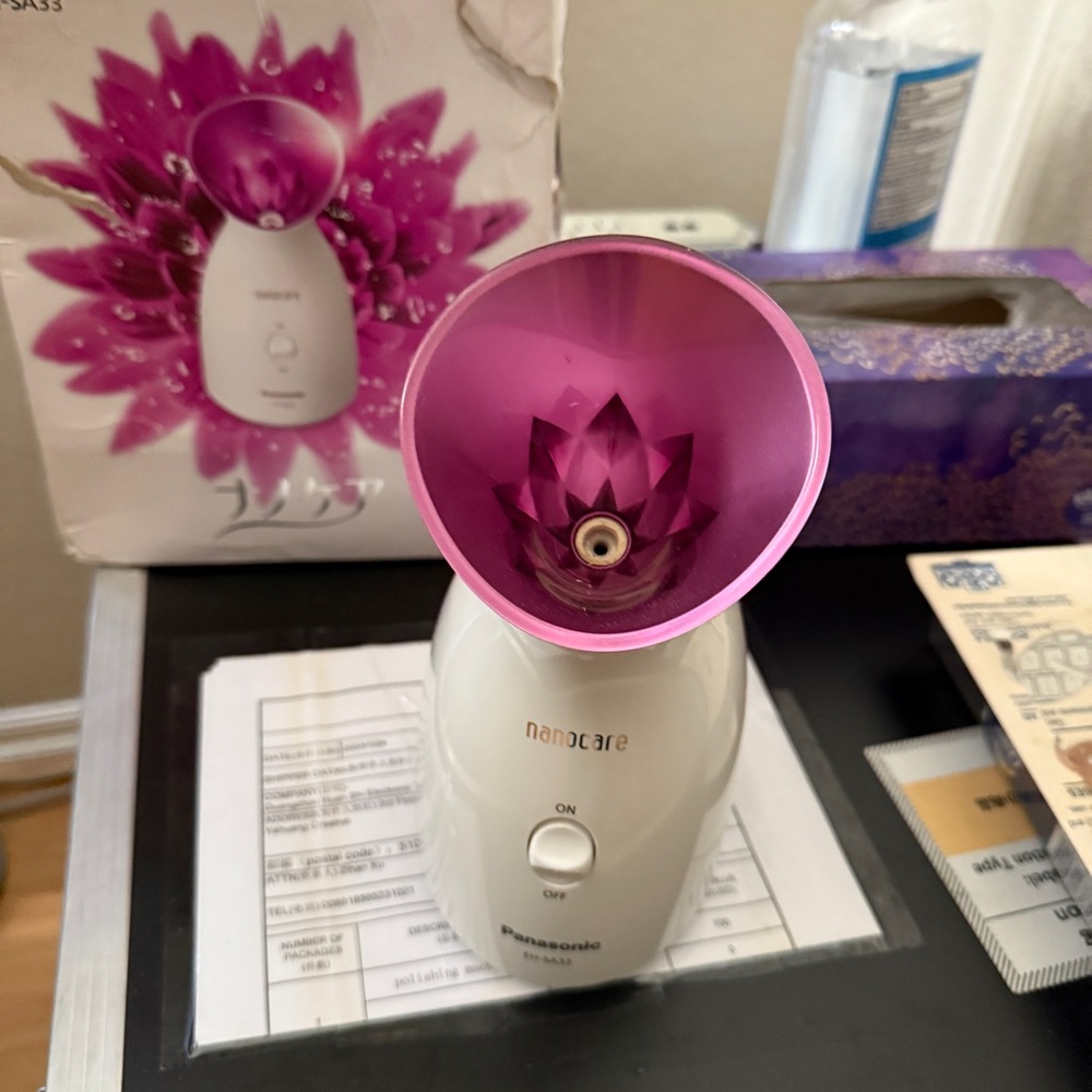 Panasonic Facial Steamer with Pink Interior